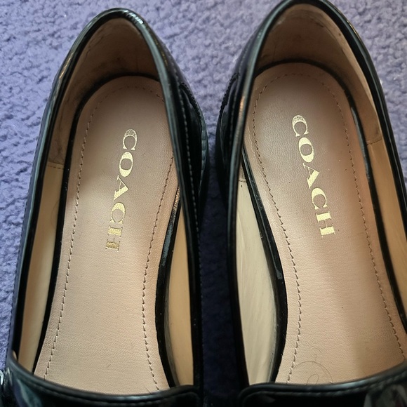Coach Leah Leather Patent Loafer in Black Patentt 9.5 Women's Shoe with Box - Picture 5 of 8